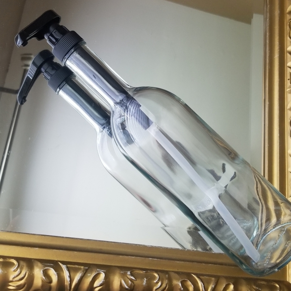 ❗Italian Style Glass Tall Coffee Syrup Dispenser Bottle with Black Pump❗